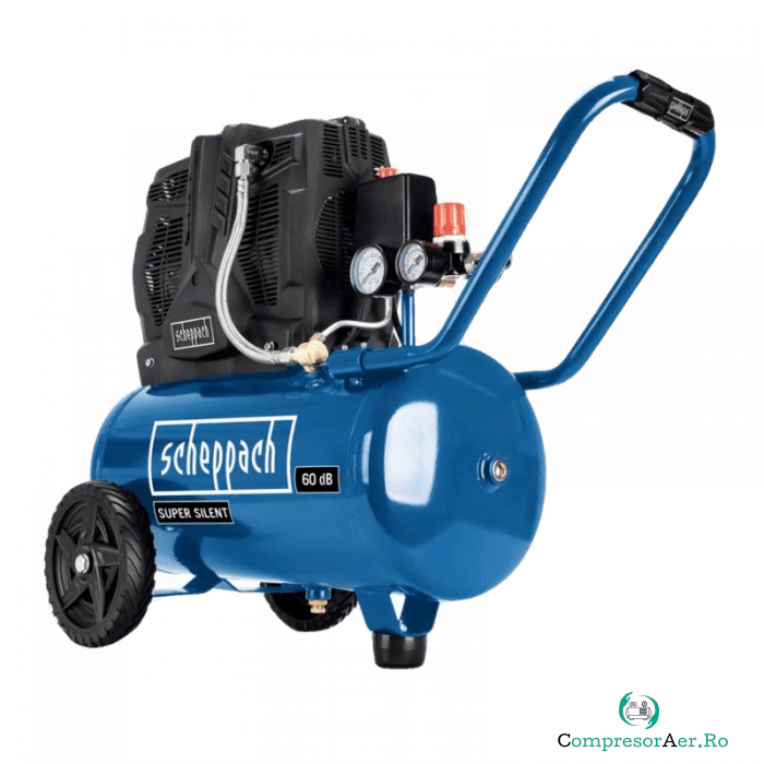 Compresor fara ulei HC25Si Super-Silent Scheppach 5906140901, 1100 W, 24 L, 8 bari la 880.70 lei ron